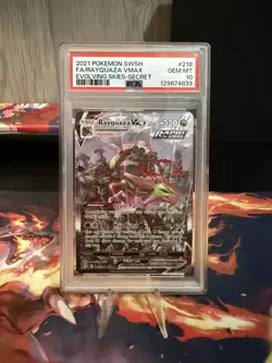 Pokemon 2021 Rayquaza VMAX 218/203 Alt Art Evolving Skies Secret GEM MINT PSA 10 - Image 1