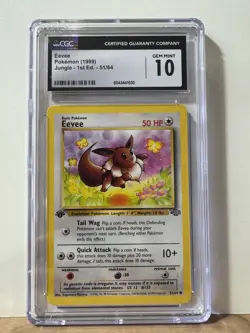 CGC 10 Eevee 1999 Jungle - 1st Edition Pokemon - Image 1