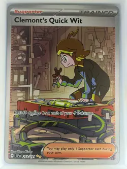 Clemont's Quick Wit 243/191 SV08: Surging Sparks SIR Holo Near Mint - Image 1