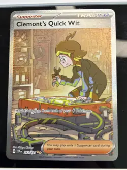 2024 Pokemon S&V Surging Sparks Clemont's Quick Wit #243/191 SIR NEAR MINT - Image 1