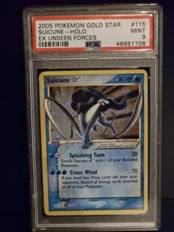 Suicune 115/115 Gold Star Holo Rare Unseen Forces Pokemon Card TCG Graded PSA 9 - Image 1