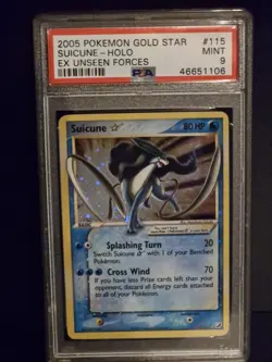Suicune 115/115 Gold Star Holo Rare Unseen Forces Pokemon Card TCG Graded PSA 9 - Image 3