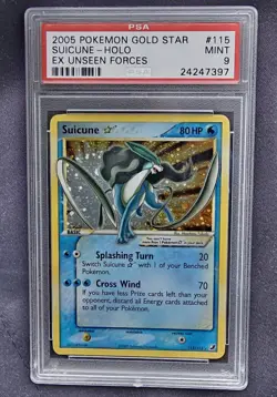 PSA 9 Suicune Gold Star EX Unseen Forces Rare Holo #115 Pokemon Card - Image 4