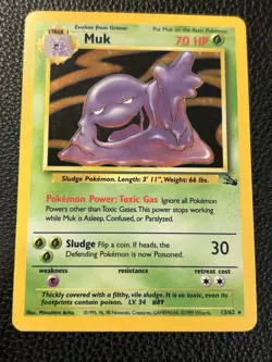 Muk 13/62 Holo Rare Pokemon Fossil Unlimited Vintage WOTC 1999 - Image 1