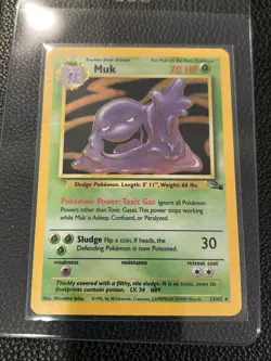 Muk 13/62 Holo Rare Pokemon Fossil Unlimited Vintage WOTC 1999 - Image 2