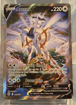 Pokemon TCG Arceus v Alt Art Holo Full Art Card Brilliant Stars 166/172 - Image 1