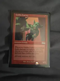 Magic the Gathering Goblin Lackey Urza's Saga Collectible Card - Image 1