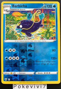Carte Pokemon BARBICHA 036/189 REVERSE Epee et Bouclier 10 EB10 FR NEUF - Image 1