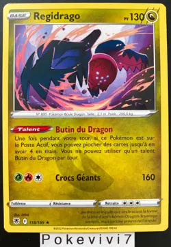 Carte Pokemon REGIDRAGO 118/189 Rare Epee et Bouclier 10 EB10 FR NEUF - Image 1