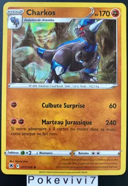 Carte Pokemon CHARKOS 077/189 Holo Epee et Bouclier 10 EB10 FR NEUF - Image 1