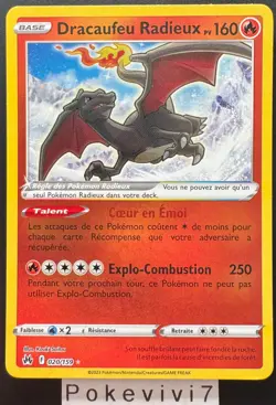 Carte Pokemon DRACAUFEU RADIEUX 020/159 HOLO Epee et Bouclier EB12.5 FR NEUF - Image 1