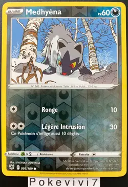 Carte Pokemon MEDHYENA 095/189 REVERSE Epee et Bouclier 10 EB10 FR NEUF - Image 1