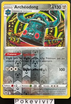 Carte Pokemon ARCHEODONG 112/189 REVERSE Epee et Bouclier 10 EB10 FR NEUF - Image 1