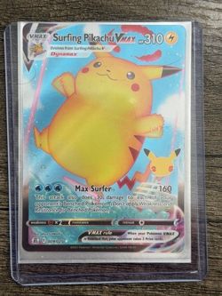 POKEMON FULL ART SURFING PIKACHU VMAX 009/025 ULTRA RARE + DARKRAI SLEEVE LP-NM - Image 5