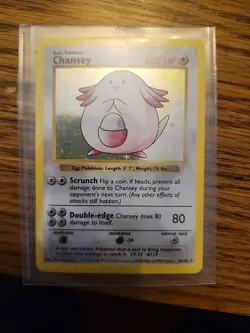 Pokemon Chansey TCG 3/102 Base Set Shadowless Holo Rare HP - Image 1