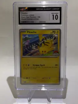 Pokemon Pikachu 2024 World Championships Black Star Promo SVP EN 190 CGC 10 - Image 1