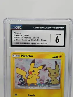 Pikachu SM162 Sm Holo Pokemon CGC 6 Team Up Single Blister Black Star Promo - Image 2