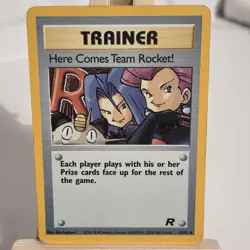 Pokemon TCG Team Rocket Holo Card 15/82 Here Comes Team Rocket MP-LP - Image 1