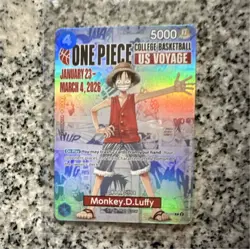 Bandai One Piece Card Game Monkey.D.Luffy P-055 Promo College Basketball US Voy. - Image 1