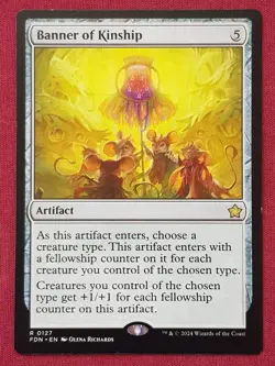 Magic The Gathering FOUNDATIONS BANNER OF KINSHIP artifact card MTG - Image 1