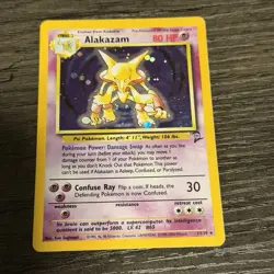 Pokemon Alakazam Base Set 2 Holo Unlimited Rare Card 1/130 Vintage MP - Image 1