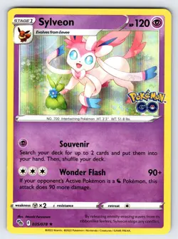 Sylveon 035/078 2022 Pokemon GO Pokemon Card TCG Nintendo Holo Rare - Nm - Image 1