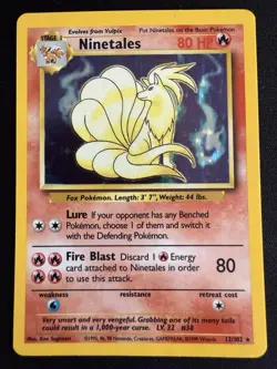 Pokemon TCG Ninetales Base Set 12/102 Holo Unlimited Holo Rare - Image 1