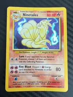 Pokemon TCG Ninetales Base Set Unlimited 12/102 Holo Rare DMG - Image 1
