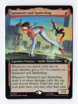 Spinneret and Spiderling (Extended Art) (Foil) 264 MTG Marvel's Spider-Man (SPM) - Image 1
