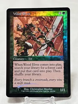 Wood Elves - 7th Edition Foil ~LP~ Magic The Gathering MTG - Image 1