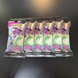 Pokemon TCG: Sword & Shield Fusion Strike Sleeved Booster Pack - LOT OF 6 PACKS - Image 1