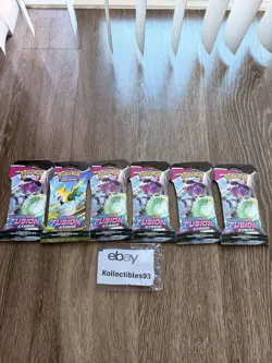 Pokemon TCG: Sword & Shield Fusion Strike Sleeved Booster Pack - LOT OF 6 PACKS - Image 1