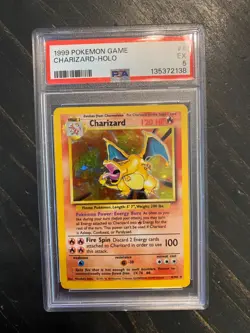 Pokemon TCG Charizard 004/102 Base Set Holo PSA 5 - Image 1