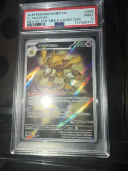 2025 POKEMON CENTER EN-ME BLACK STAR PROMO 009 ALAKAZAM ETB PSA 9 009 - Image 1