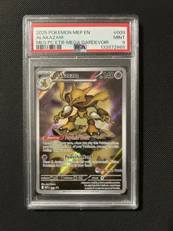 2025 POKEMON CENTER EN-ME BLACK STAR PROMO 009 ALAKAZAM ETB PSA 9 009 - Image 1