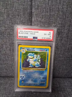 Blastoise Holo 2/102 PSA 6 1999 Pokemon Game Graded Card TCG Vintage - Image 1