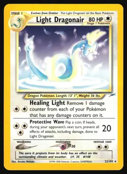 POKEMON LIGHT DRAGONAIR 22/105 NEO DESTINY RARE MP - Image 2