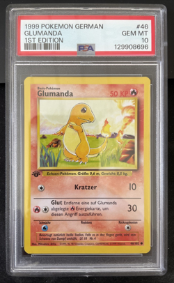 1999 Pokemon Deutsch Glumanda 1st. Edition Base Set 46/102 PSA 10 Charmander - Image 1