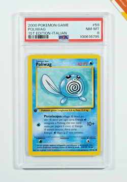 Pokemon PSA 8 Poliwag #59 1st Edition Base Set 2000 Italiano - Image 1
