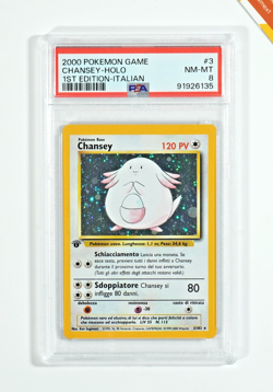 Pokemon PSA 8 Chansey #3 Holo 1st Edition base Set 2000 Italiano - Image 1