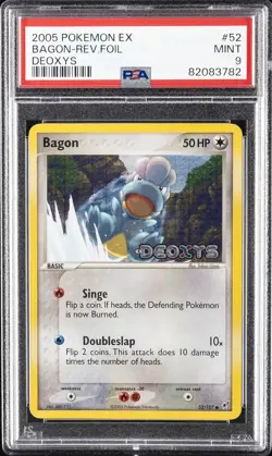 2005 POKEMON EX DEOXYS #52 BAGON-REVERSE FOIL PSA 9 - Image 1