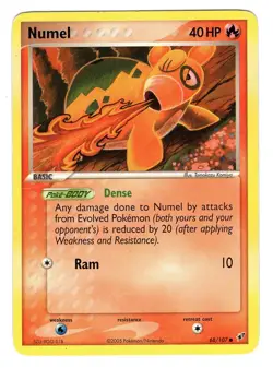 Pokemon TCG Numel EX Deoxys 68/107 Regular Common Card Lightly Played LP - Image 1