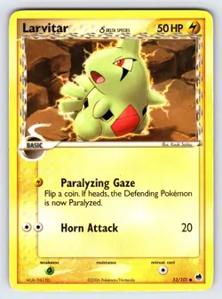 Larvitar Delta Species 52/101 2006 EX Dragon Frontiers Pokemon Card Common - Lp - Image 1