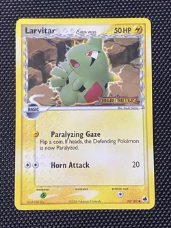 2006 Pokemon TCG Dragon Frontiers Larvitar δ 52/101 Reverse Holo Foil Stamped LP - Image 1