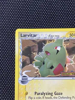 2006 Pokemon TCG Dragon Frontiers Larvitar δ 52/101 Reverse Holo Foil Stamped LP - Image 2