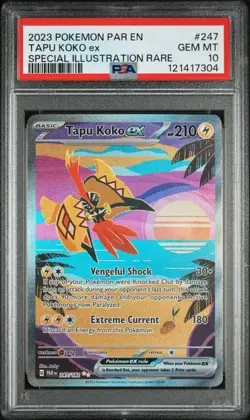 Tapu Koko ex 247/182 Special Illustration Rare Pokemon TCG Paradox Rift PSA 10 - Image 1
