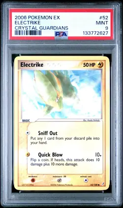2006 POKEMON EX CRYSTAL GUARDIANS #52 ELECTRIKE PSA 9 - Image 1