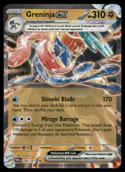 Greninja ex SV06: Twilight Masquerade 106/167 Pokemon Card - Image 1