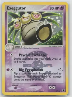 Exeggutor 5/112 SWIRL Reverse Holo Fire Red Leaf Green Pokemon Card TCG 5/112 - Image 1