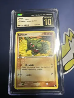 Pokemon TCG Larvitar EX Unseen Forces 61/115 2005 CGC Pristine 10 - Image 1